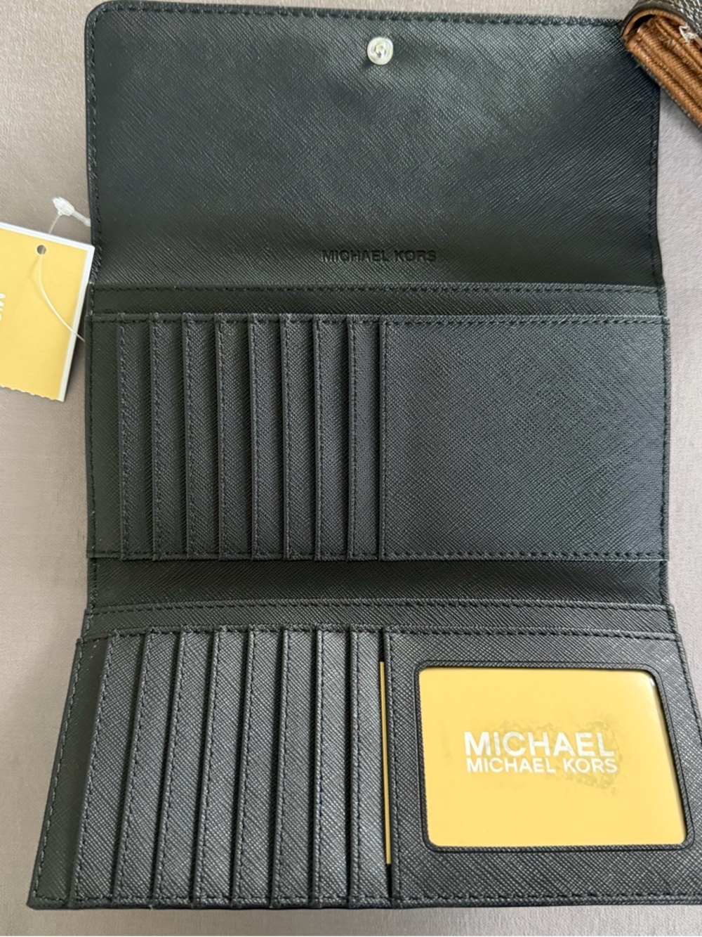 Michael Kors Black Signature Continental Wallet with Silver Logo - Picture 3 of 3